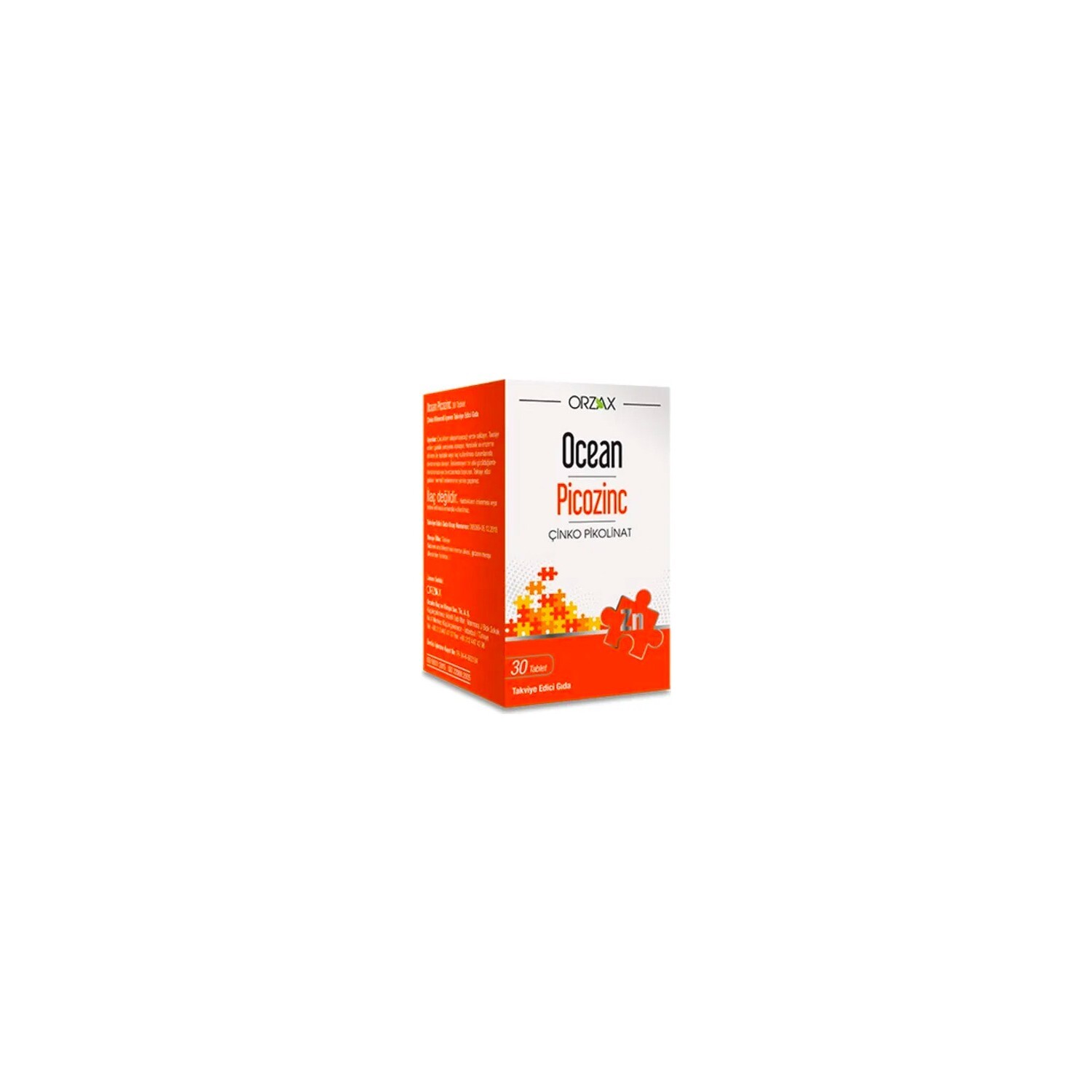 

Добавка Orzax Ocean Picozinc Cinko Picolinate, 30 таблеток
