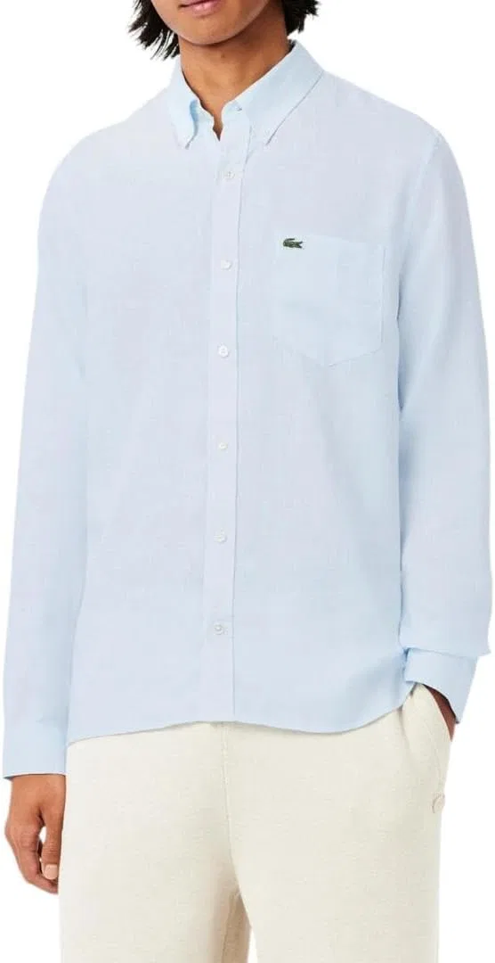 Мужская рубашка на пуговицах из льна, свободный крой, Lacoste, Rill