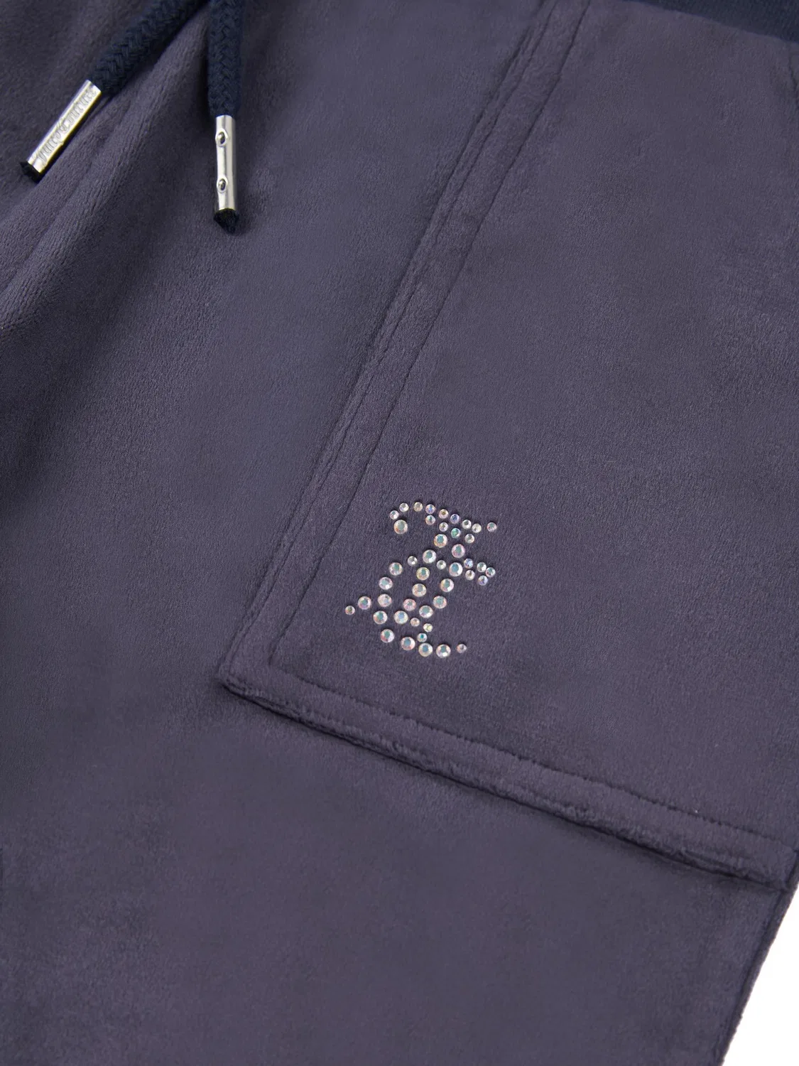 Джоггеры с широкими штанинами Juicy Couture Mini Diamante, синие — фото 4