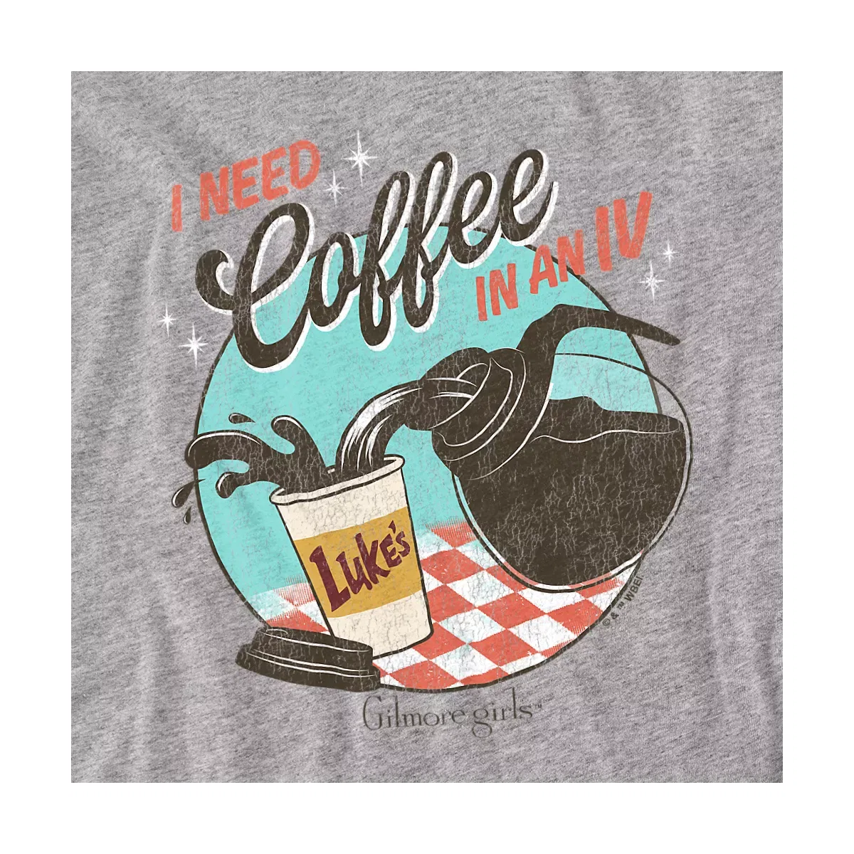 Детское боди с коротким рукавом Gilmore Girls I Need Coffee in an IV, Athletic Heather — фото 2