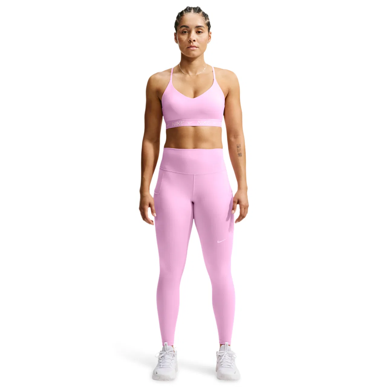 Женский спортивный бюстгальтер Nike Dri-FIT Indy Bra, Pink Rise — фото 3