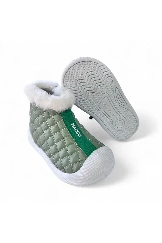 Детские ботинки для девочек утепленные Macco Shoes, Green — фото 3