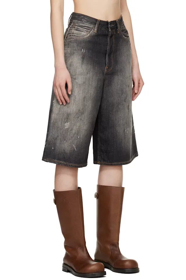 Черные свободные джинсовые шорты Acne Studios — фото 2