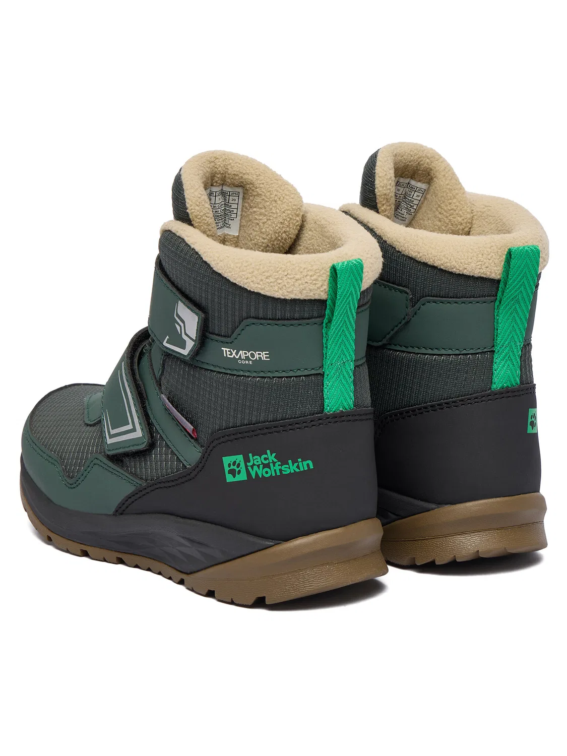 Снегоступы для девочки Polar Bear Texapore Mid Jack Wolfskin, зеленый — фото 3