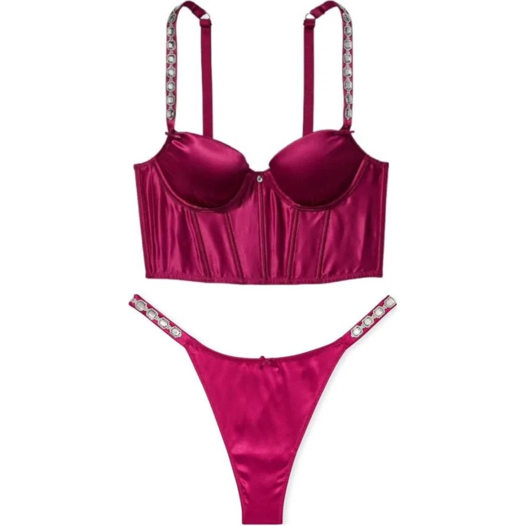 Женский комплект белья с кружевом Victoria's Secret, Light Blue — фото 4