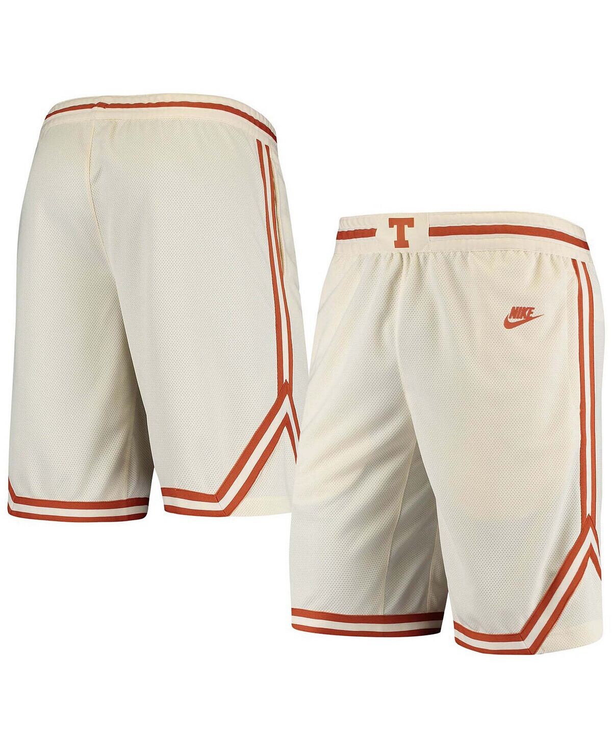 

Мужские кремовые баскетбольные шорты texas longhorns retro replica performance Nike, кремовый
