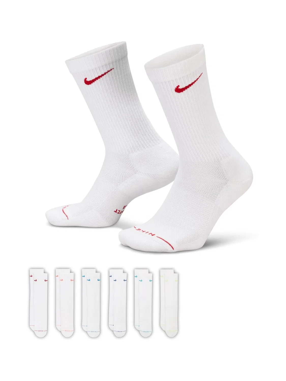 Набор из 6 белых носков на каждый день Nike, White