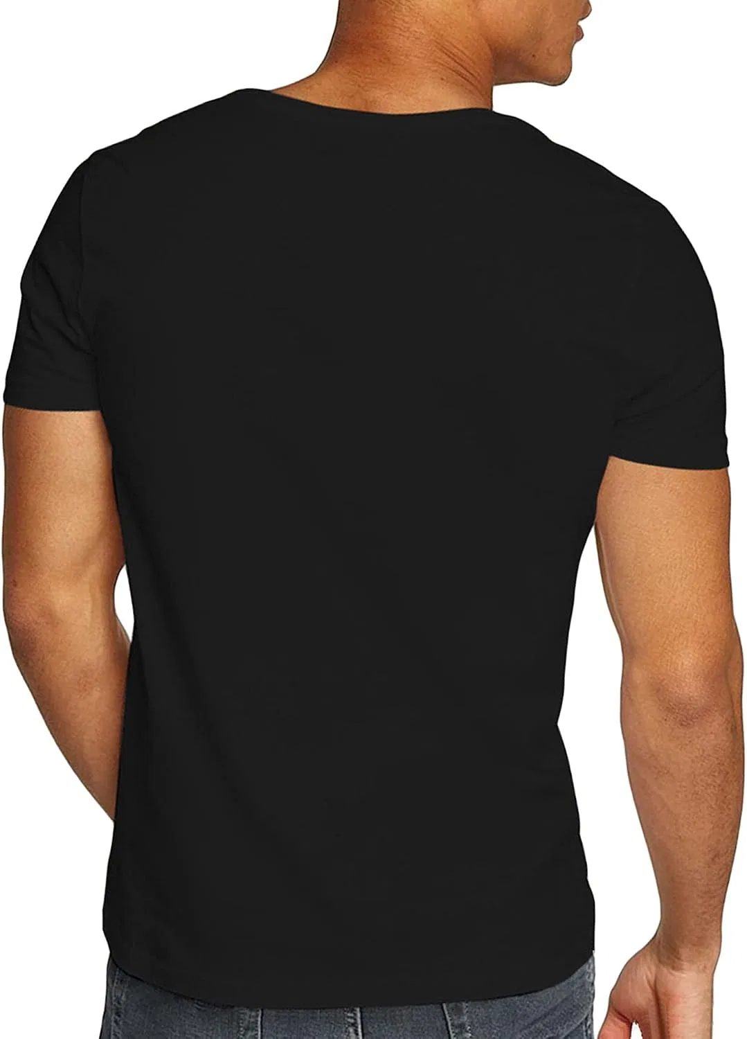 Мужская футболка с глубоким V-образным вырезом Slim Fit, Black — фото 4