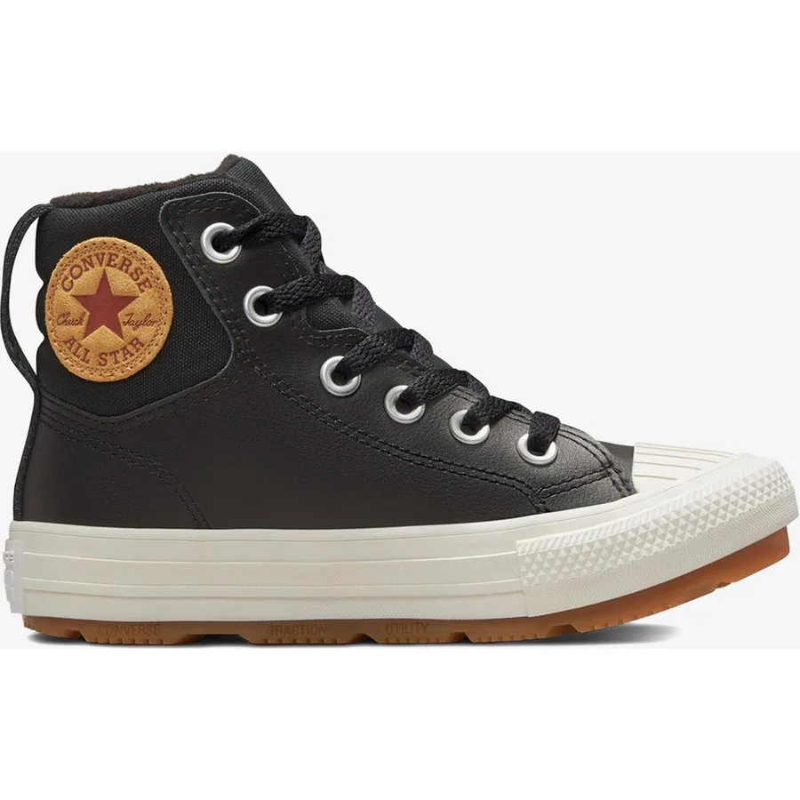 Детские ботинки из кожи с шнуровкой Chuck Taylor All Star Berkshire Converse, Черный