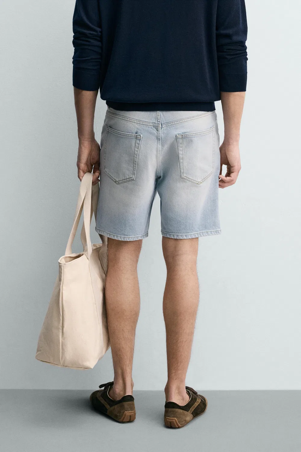 ДЖИНСОВЫЕ ШОРТЫ СТАНДАРТНОГО КРОЯ-БЕРМУДА ZARA, Light Blue — фото 3