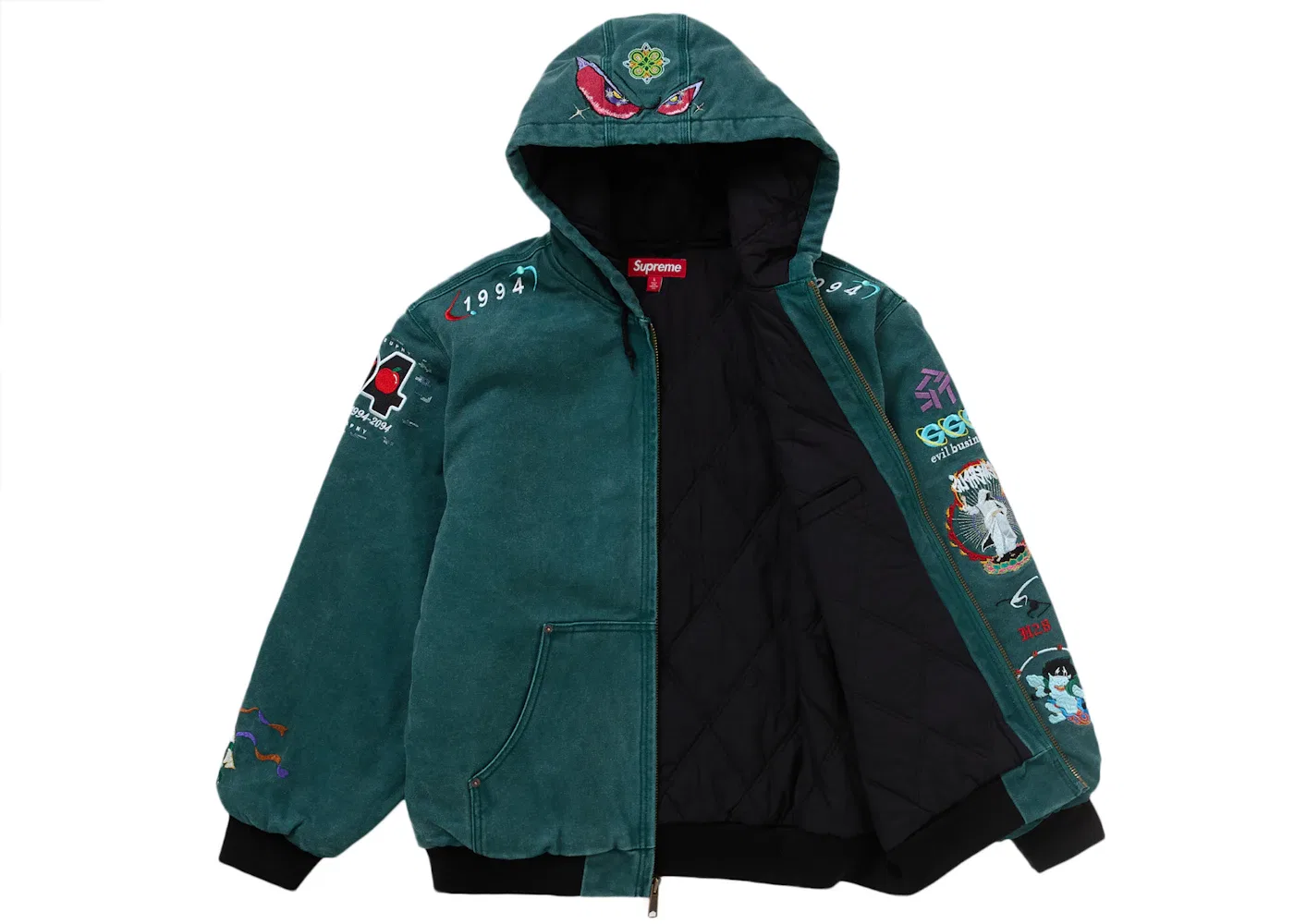 Мужская куртка с капюшоном Supreme AOI Hooded Work Jacket, Teal — фото 2