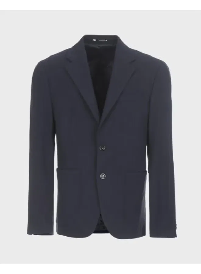 Пиджак классический с длинным рукавом Zara, темно-синий