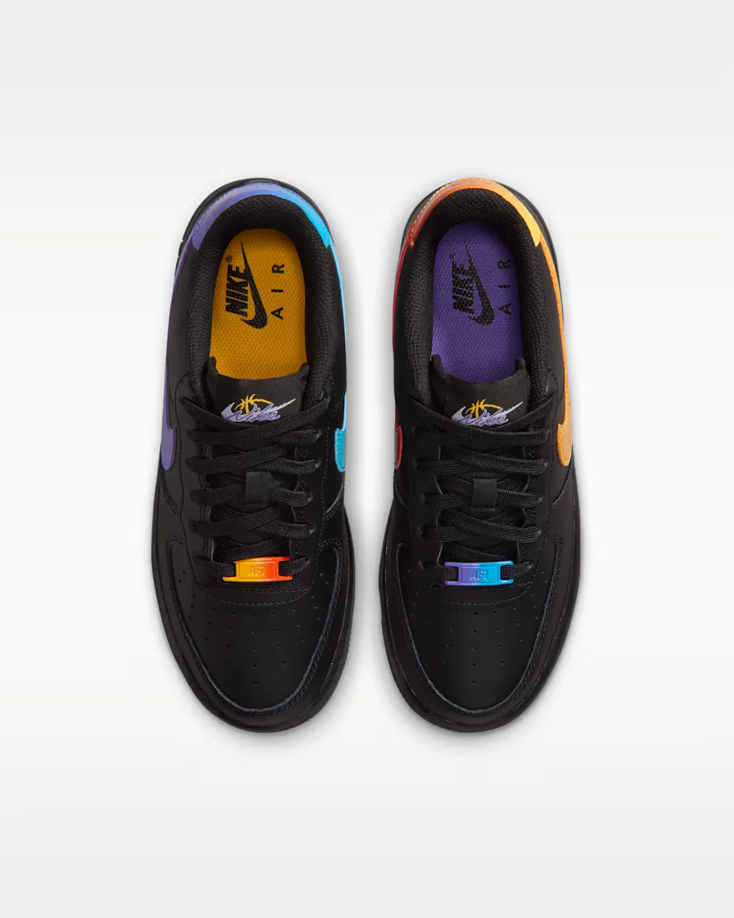 Кроссовки для детей постарше Nike Air Force 1, Black/Laser Orange/Picante Red/Action Grape — фото 4