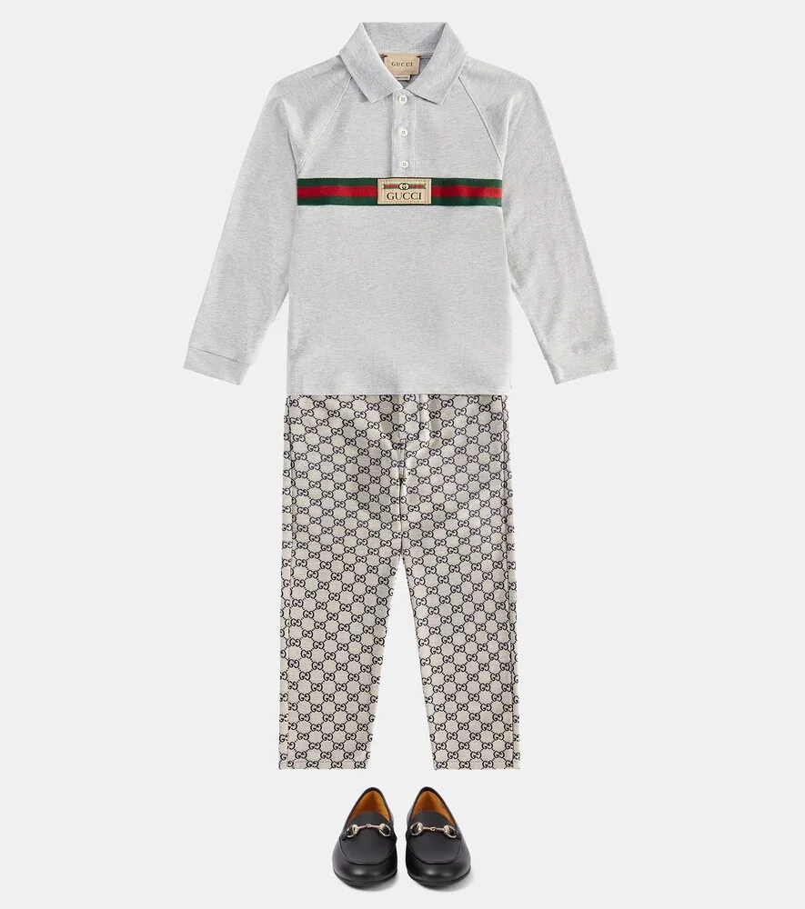 Кожаные лоферы с пряжкой Gucci Kids, черный — фото 2
