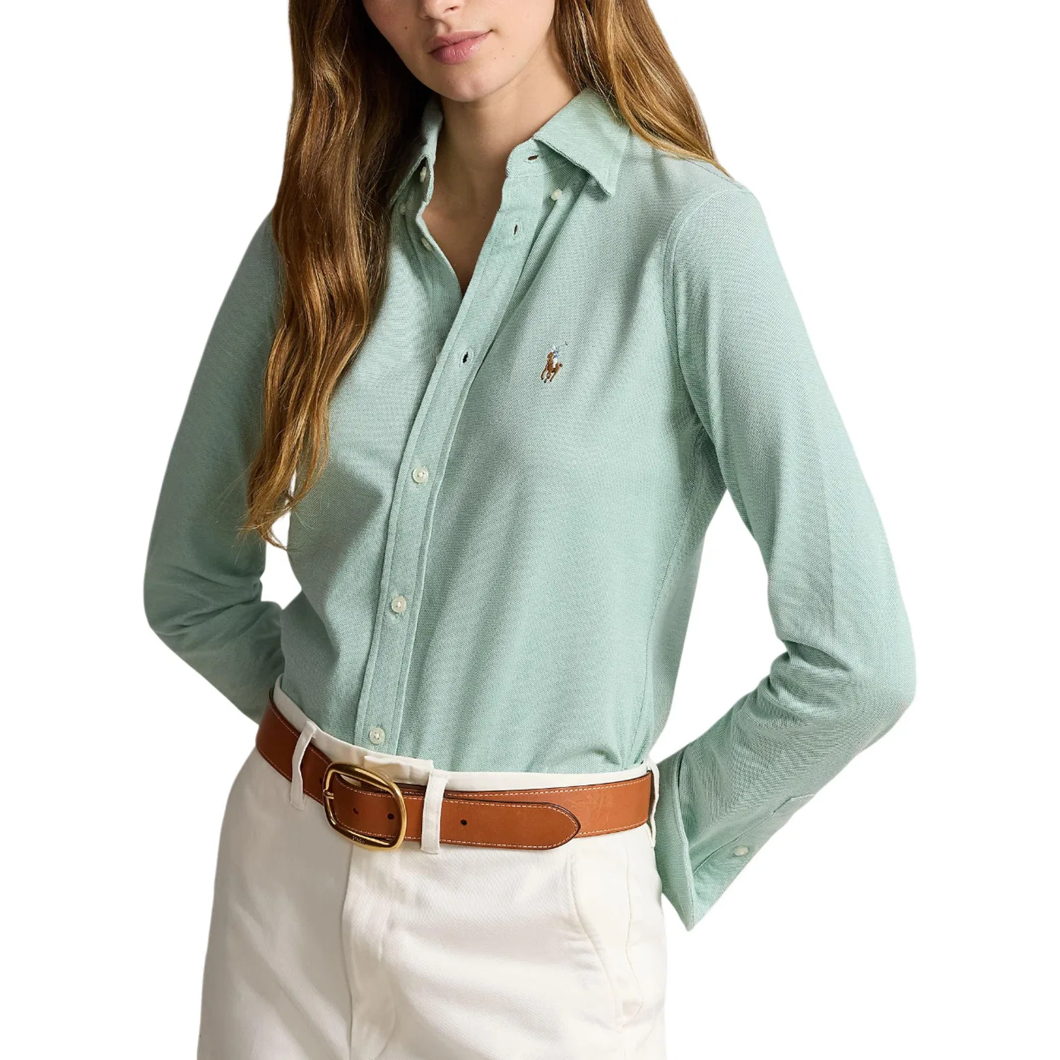 Женская рубашка с принтом Polo Ralph Lauren, Green — фото 3