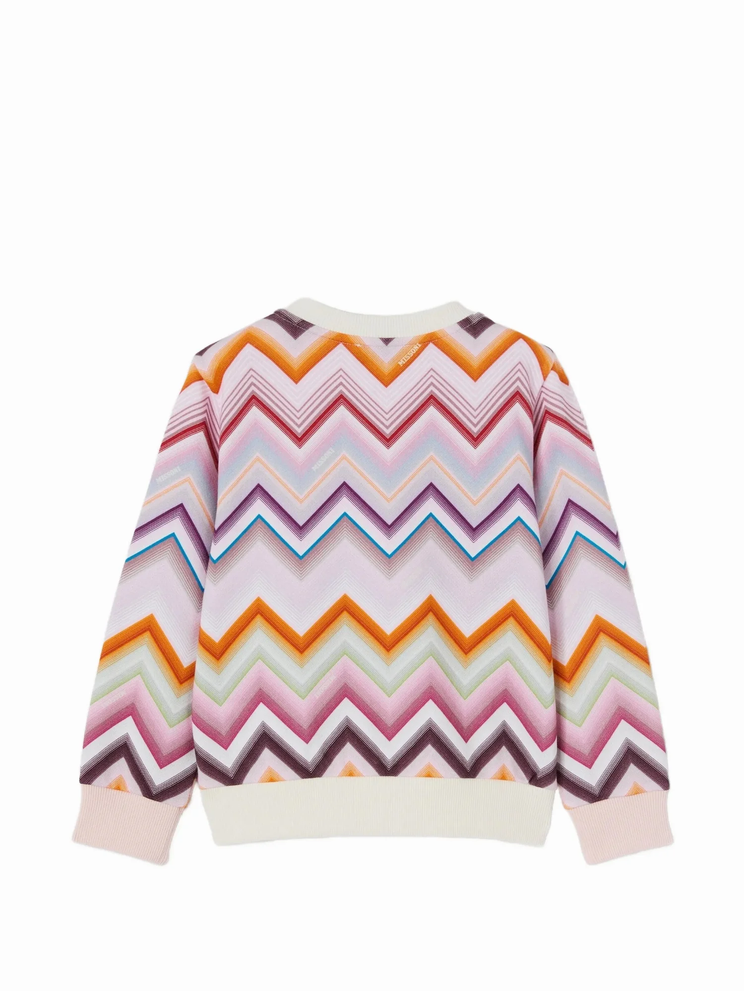 Свитшот Missoni Kids с узором зигзаг, розовый/разноцветный — фото 2