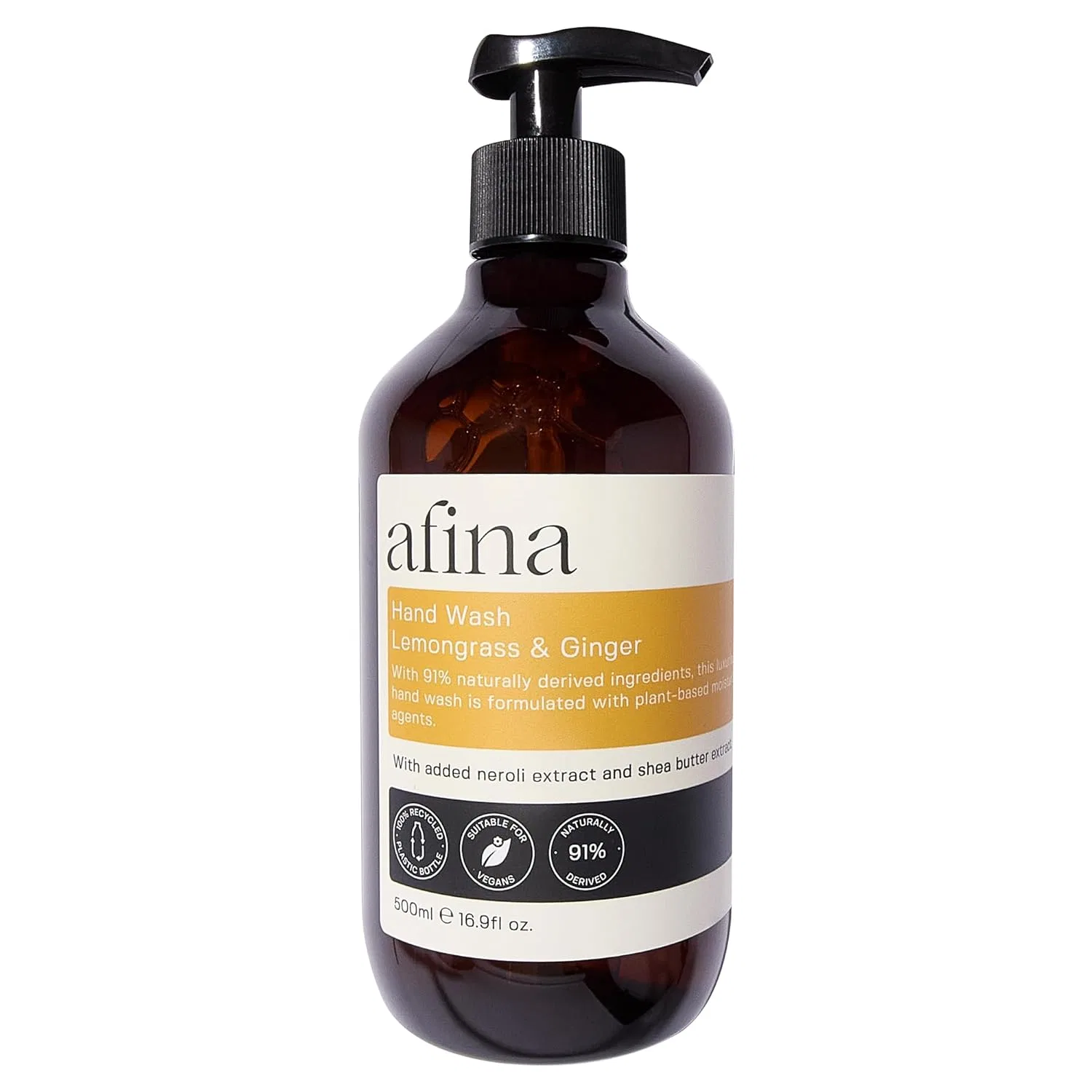 Жидкое мыло для рук Luxury Hand Wash, Afina, Lemongrass & Ginger, 500мл