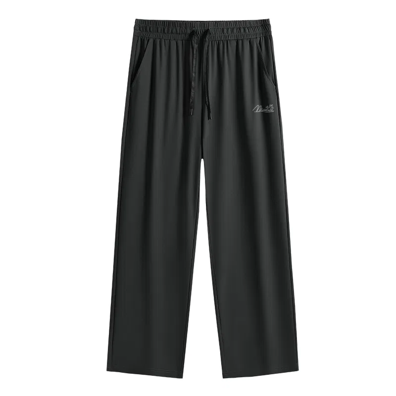 Детские спортивные штаны с логотипом Blue Gray Whale Pants Logo MINISO, Ice Silk Cooling Black