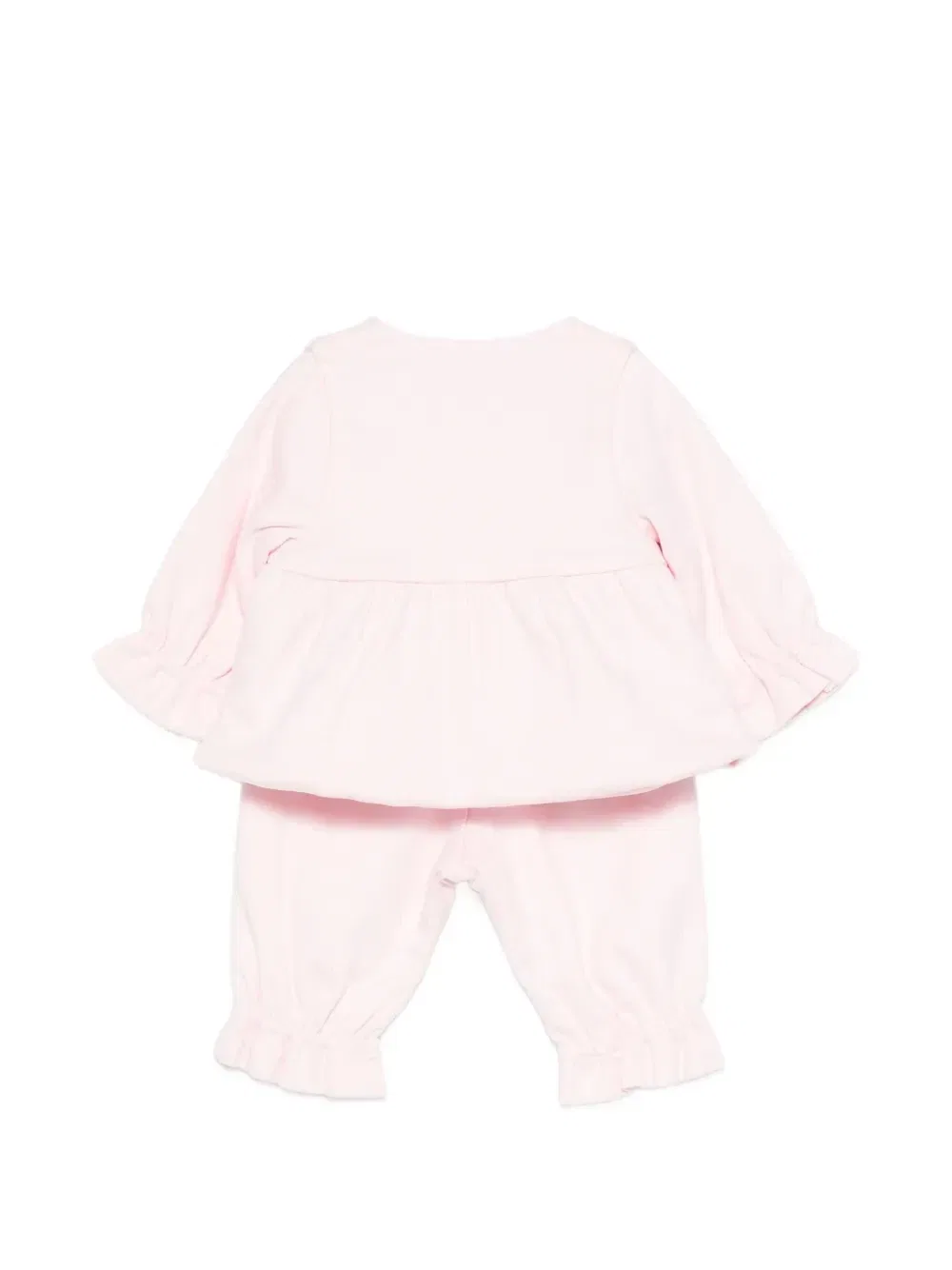 Комбинированный спортивный костюм с оборками Givenchy Kids, розовый — фото 2