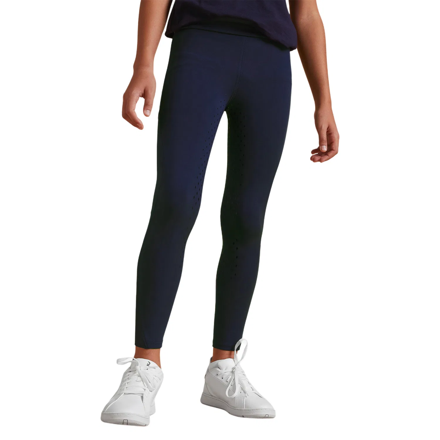 Детские спортивные штаны с эластичным поясом Moderate DECATHLON, Blue Black — фото 3