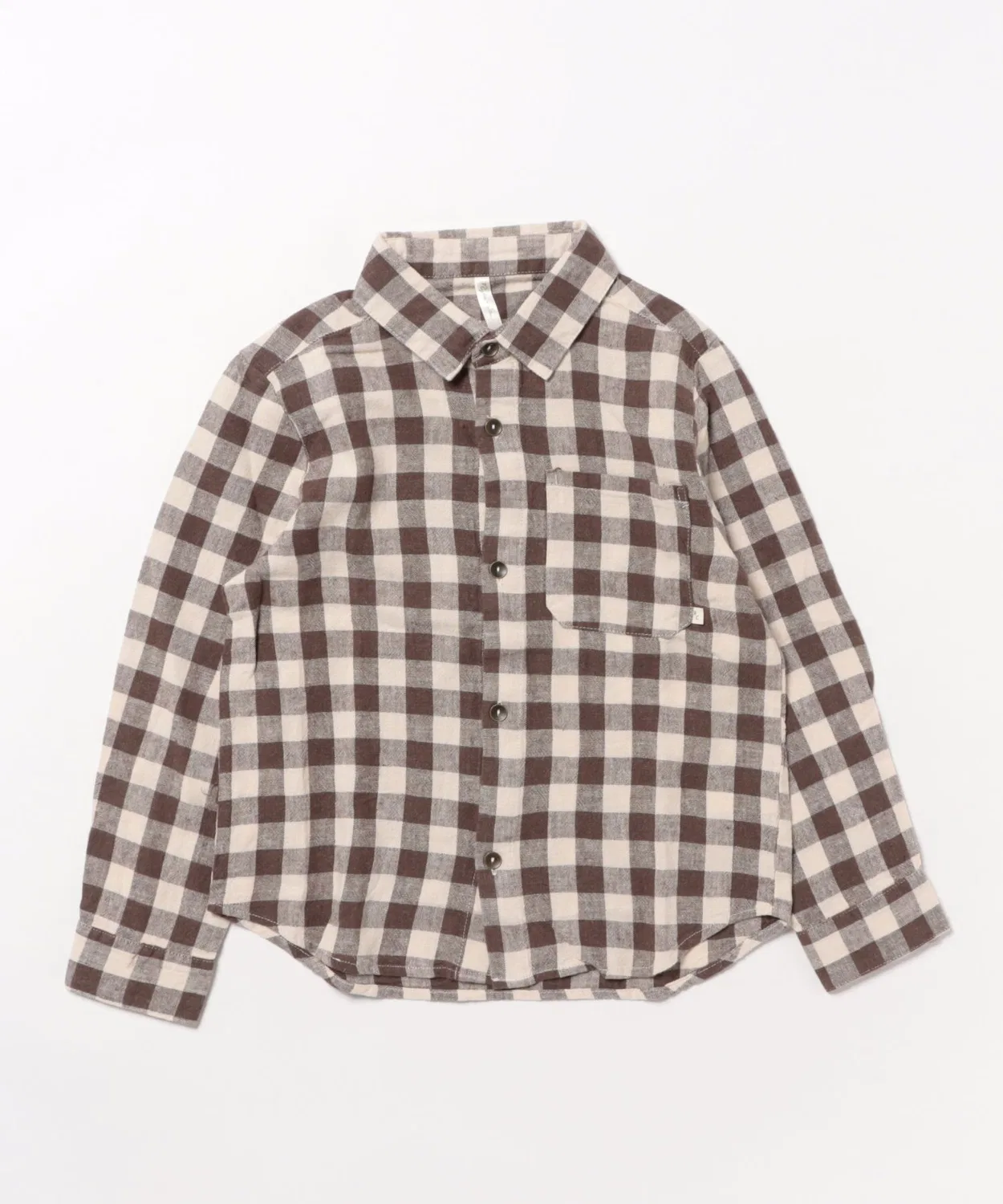 Детская рубашка с воротником и длинным рукавом Charcoal Check Rylee+Cru Mag., Белый×Черный