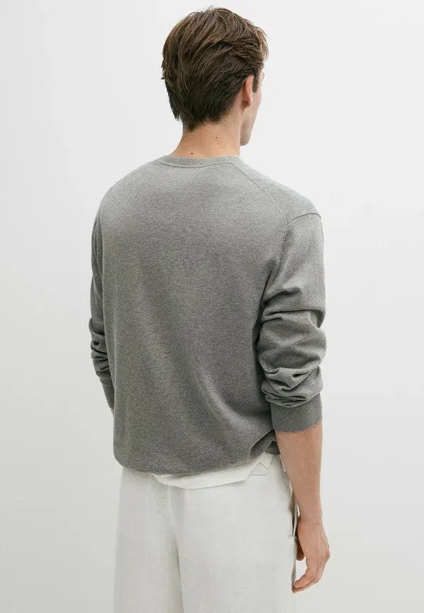 Свитер из махровой пряжи Jumper Massimo Dutti, серый — фото 3