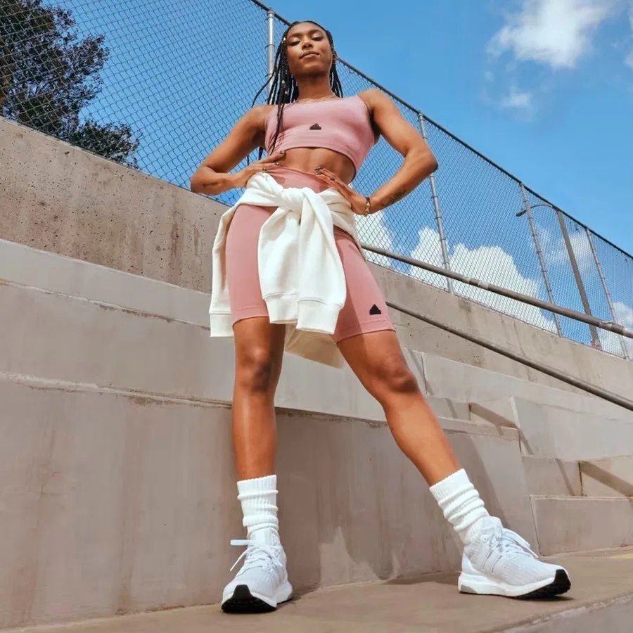 Спортивный топ с rib-текстурой adidas, Фиолетовый — фото 4