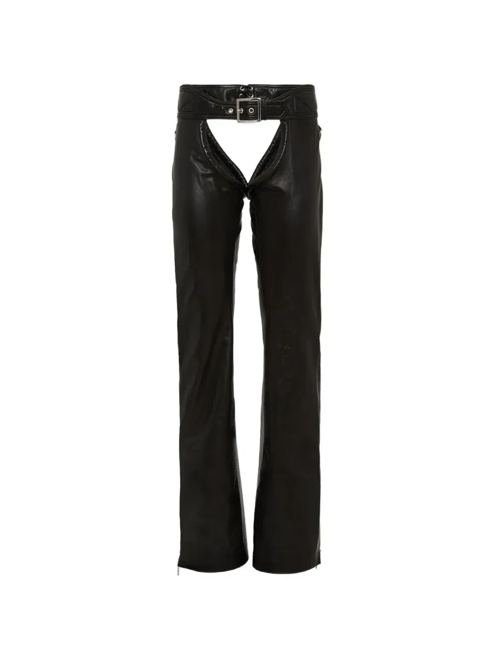 Кожаные брюки с поясом Dsquared2, черный