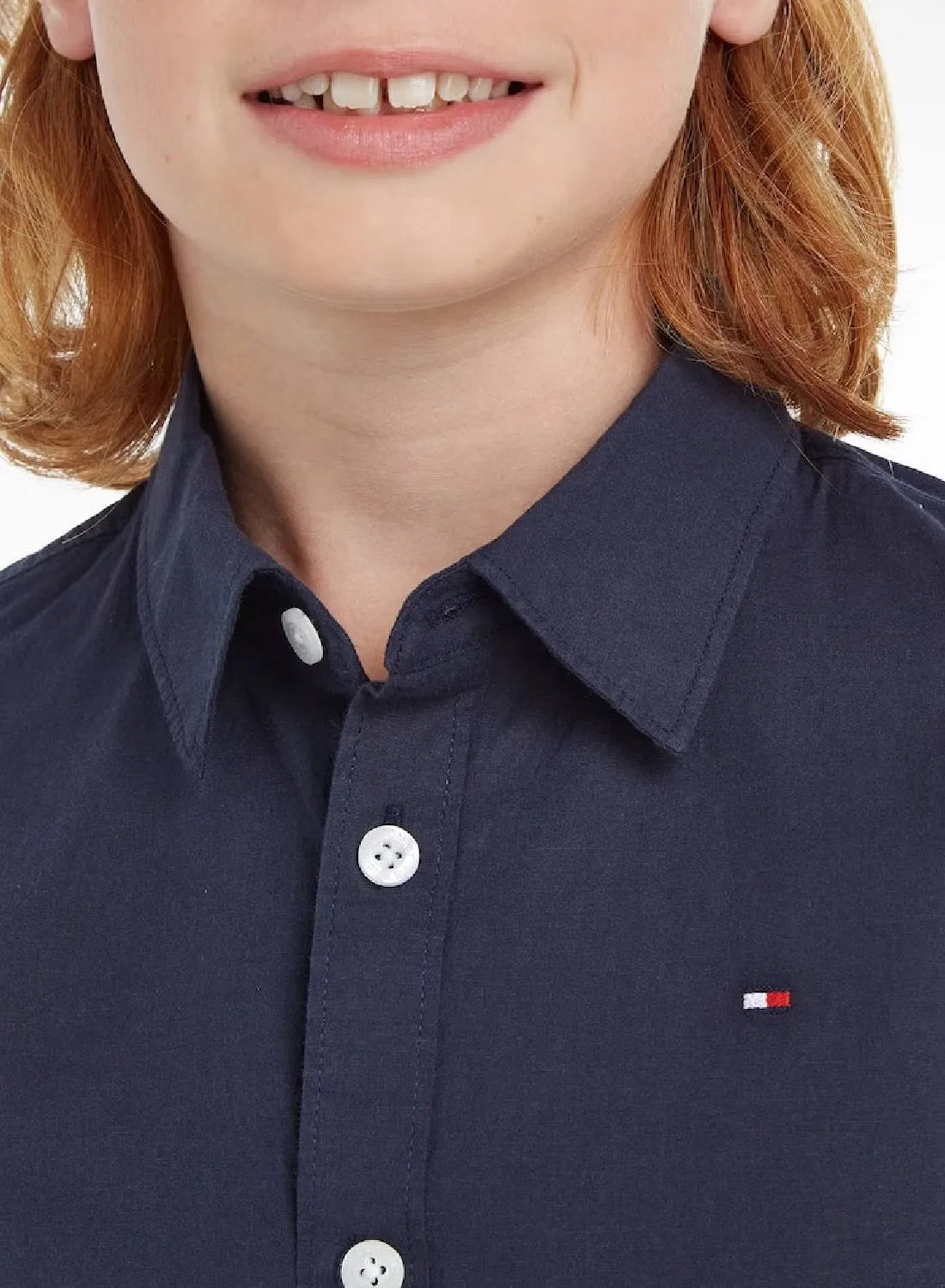 Рубашка на пуговицах из хлопкового поплина Tommy Hilfiger, темно-синий — фото 4