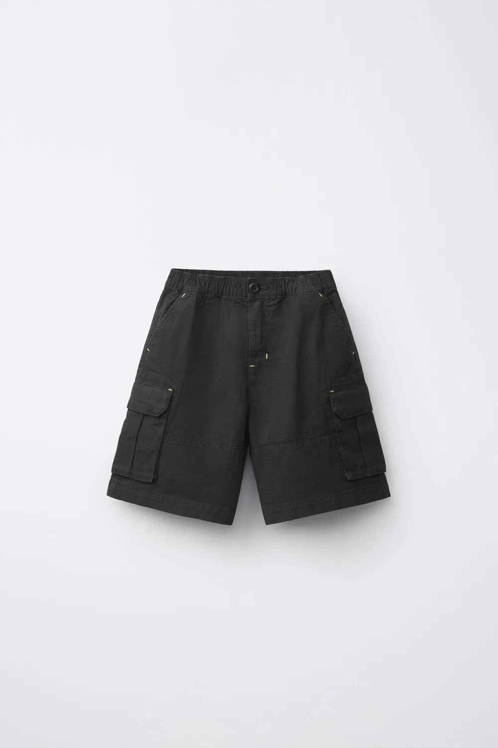 Текстурированные шорты-бермуды в стиле карго ZARA, Black
