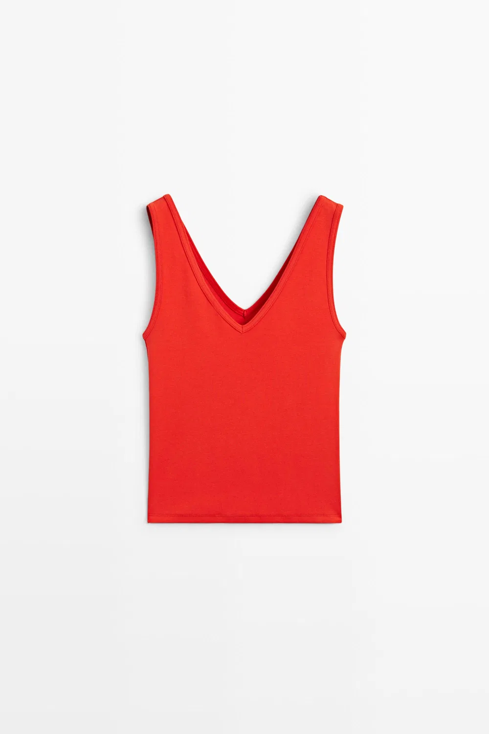 Топ Massimo Dutti Cotton Blend Strappy, коралловый — фото 2