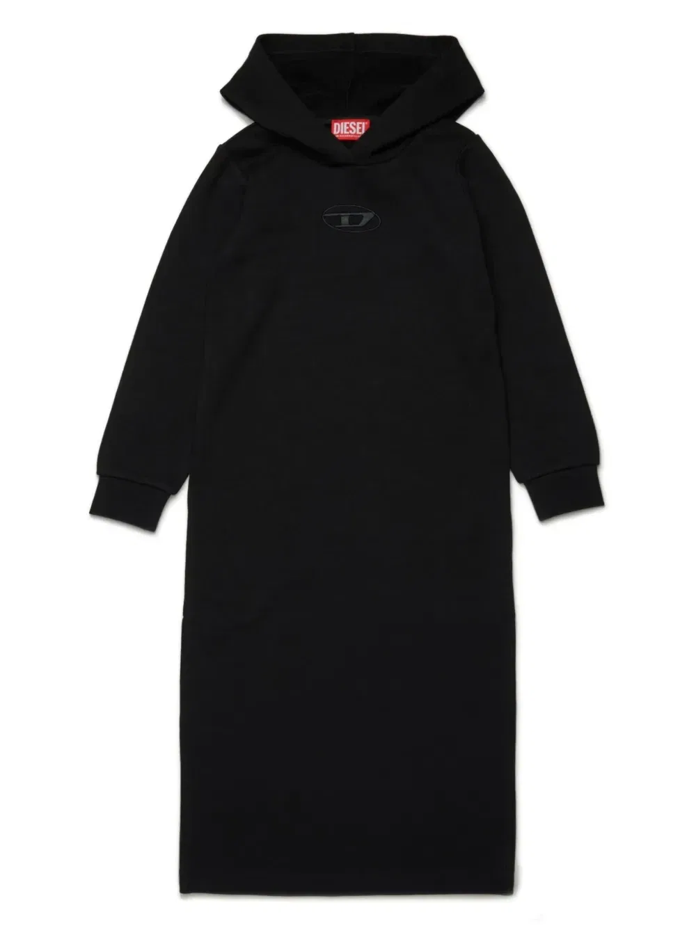 Платье с капюшоном и вышивкой Oval D Diesel Kids, черный
