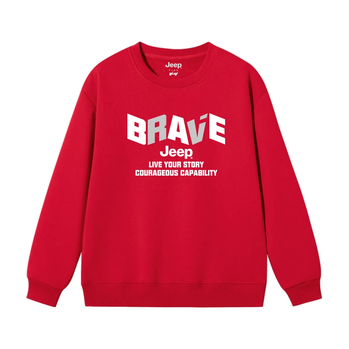Детский свитшот с круглым вырезом Jeep Grade School, New Year Red