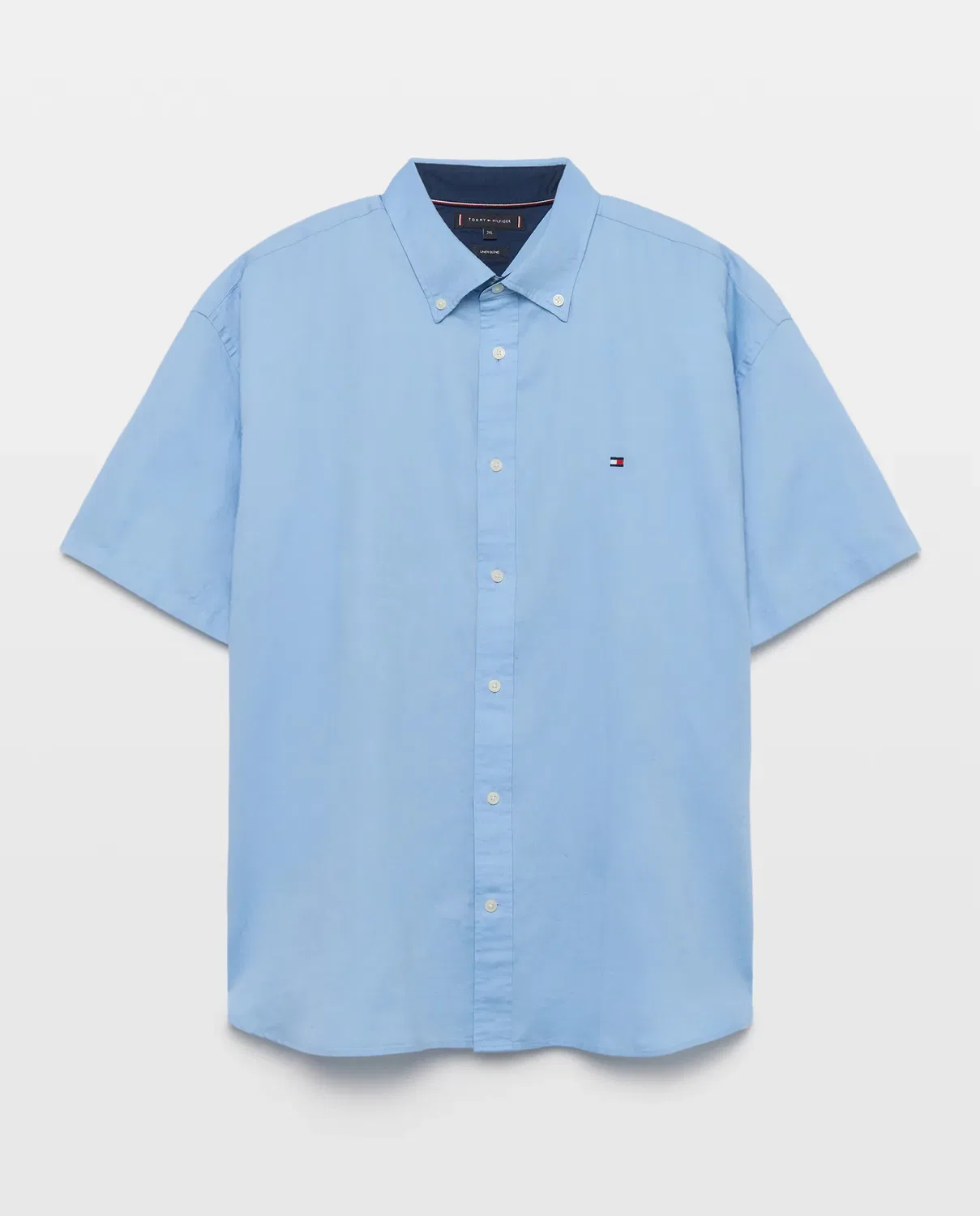 Мужская рубашка с коротким рукавом из смесового льна Tommy Hilfiger, Azul Claro — фото 4