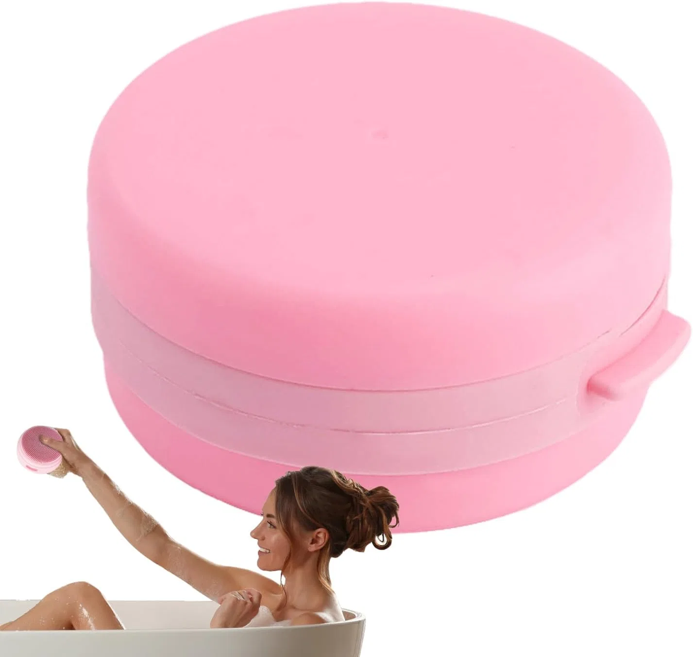 Скраб-щетка для тела с ручкой, Generisch, 1 шт, Pink