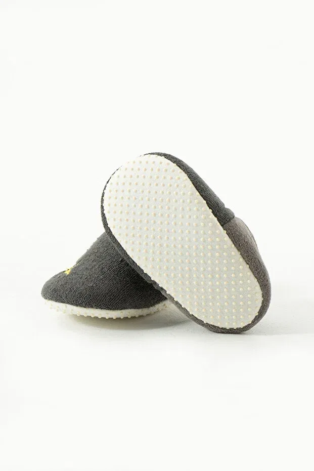 Детские пинетки с вышивкой звездочка Anti-Slip sole star embroidered velvet elastic baby booties Yummy Kids, Gray — фото 4