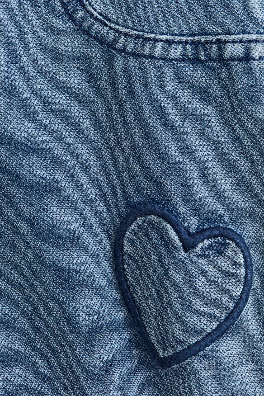 Широкие брюки в джинсовом стиле H&M, Helles Denimblau/Herzen — фото 3