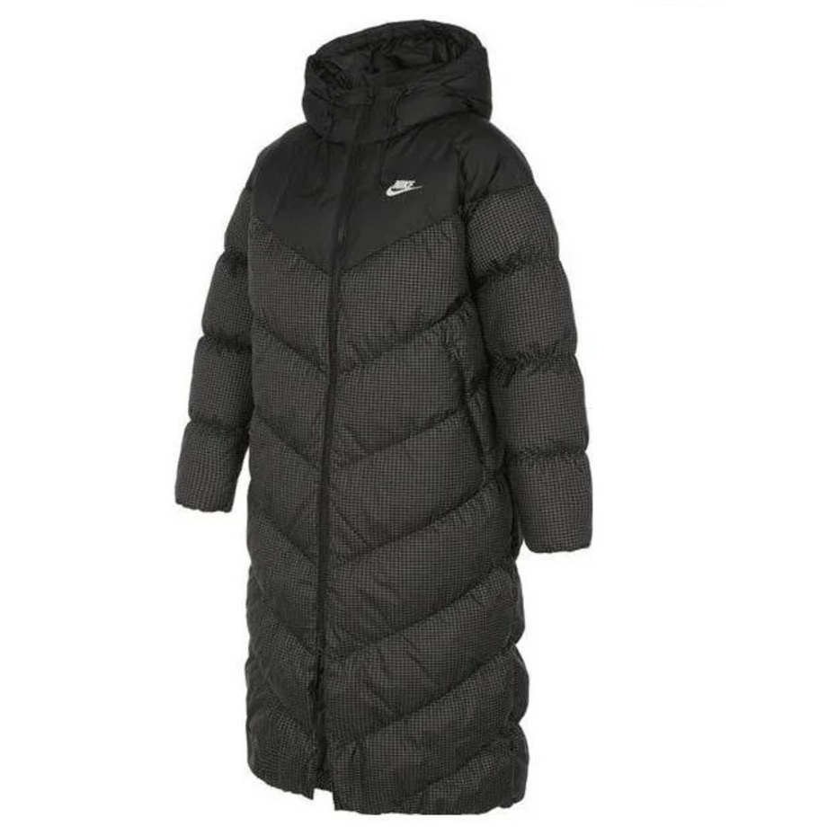 

Пуховик Nike Sports Loose Casual Long Hooded, черный