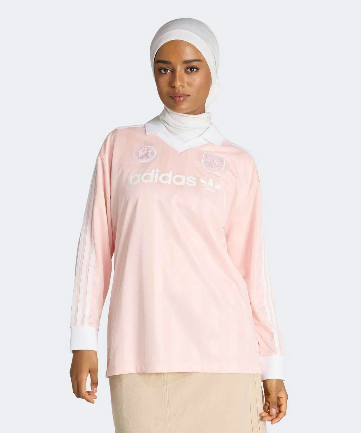 Женская футболка с длинным рукавомоверсайз Adidas Originals, Pink