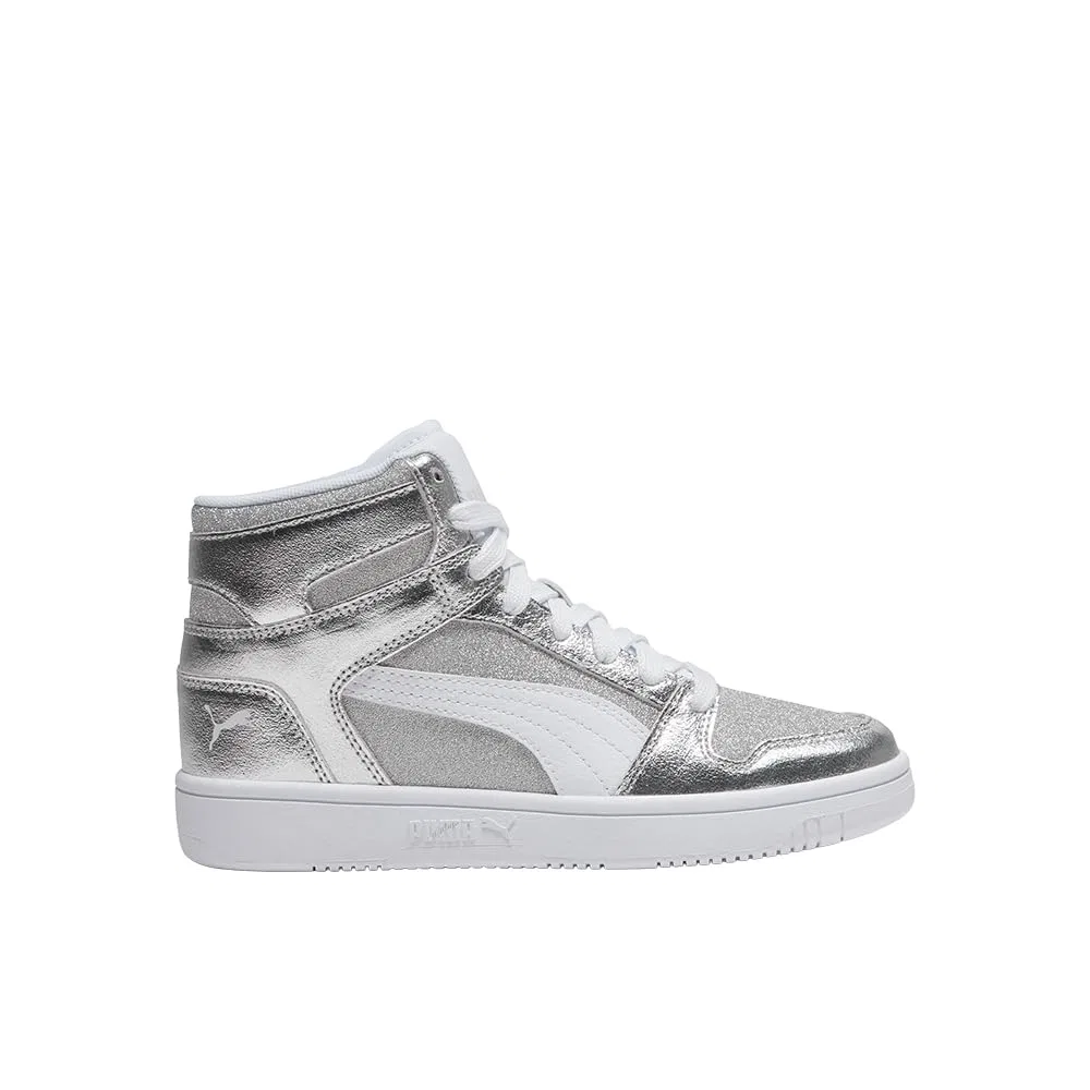 Детские кроссовки для мальчиков Rebound Layup Mid Shoes PUMA, White Silver Ss25