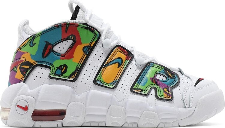 

Кроссовки Nike Air More Uptempo GS 'Peace, Love, Basketball', белый