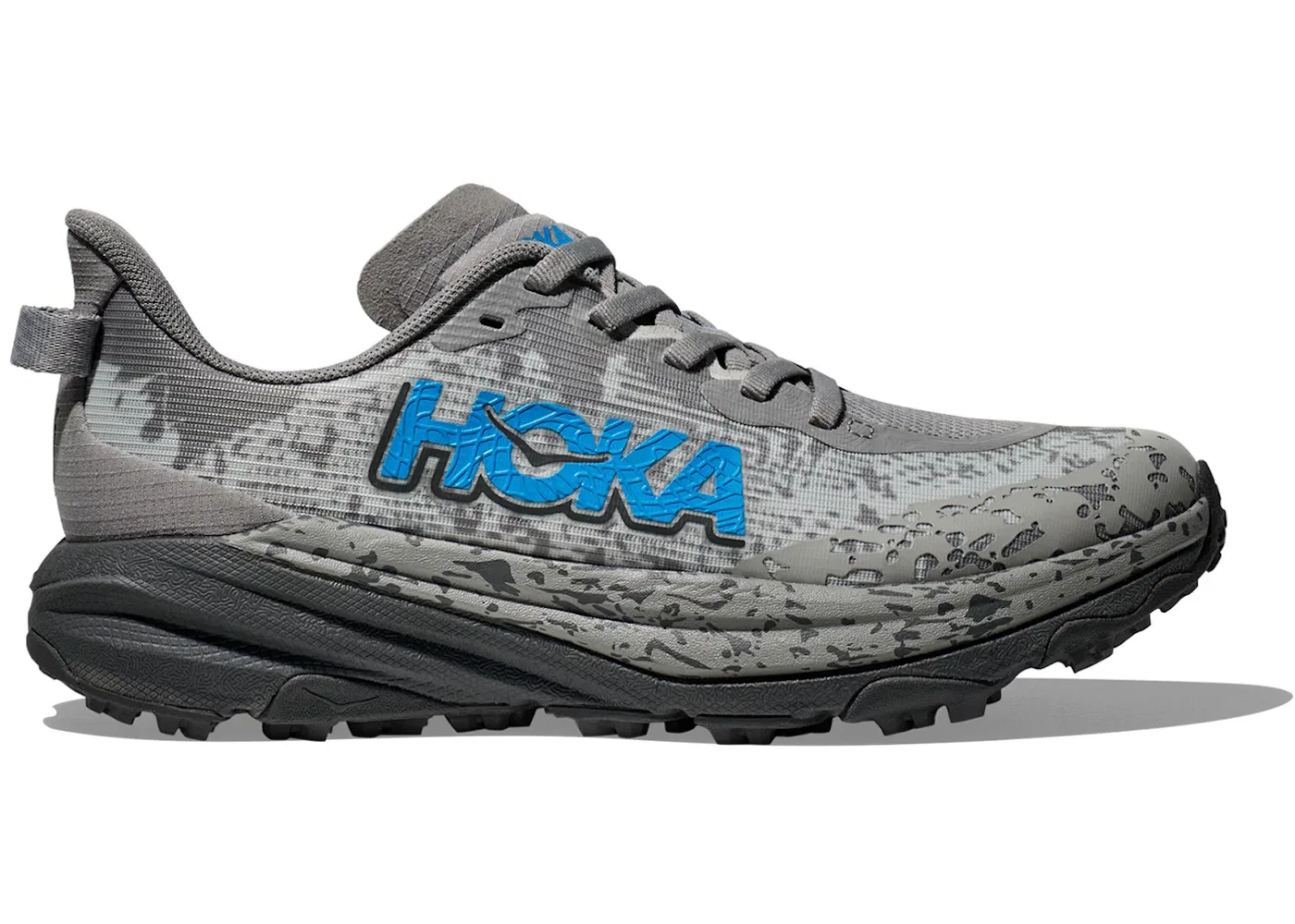Детские кроссовки для бега с агрессивным протектором Hoka One One Speedgoat 6, Galactic Grey/Hoka Blue
