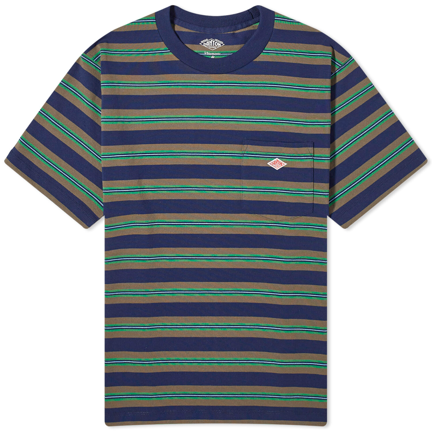 

Футболка Danton Stripe Pocket, темно-синий/светло-зеленый