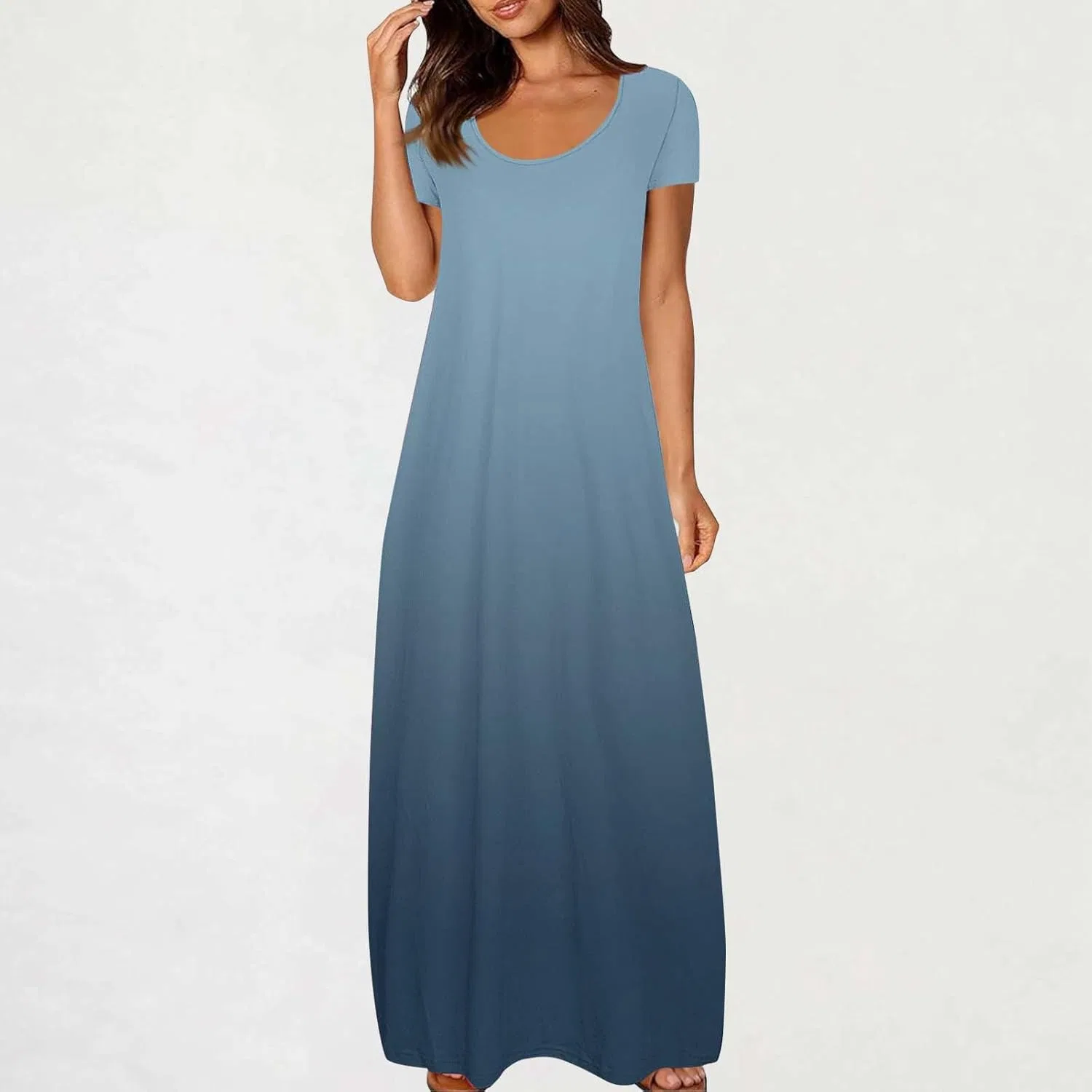 Женское летнее платье макси градиентное Sundress, Blue — фото 2