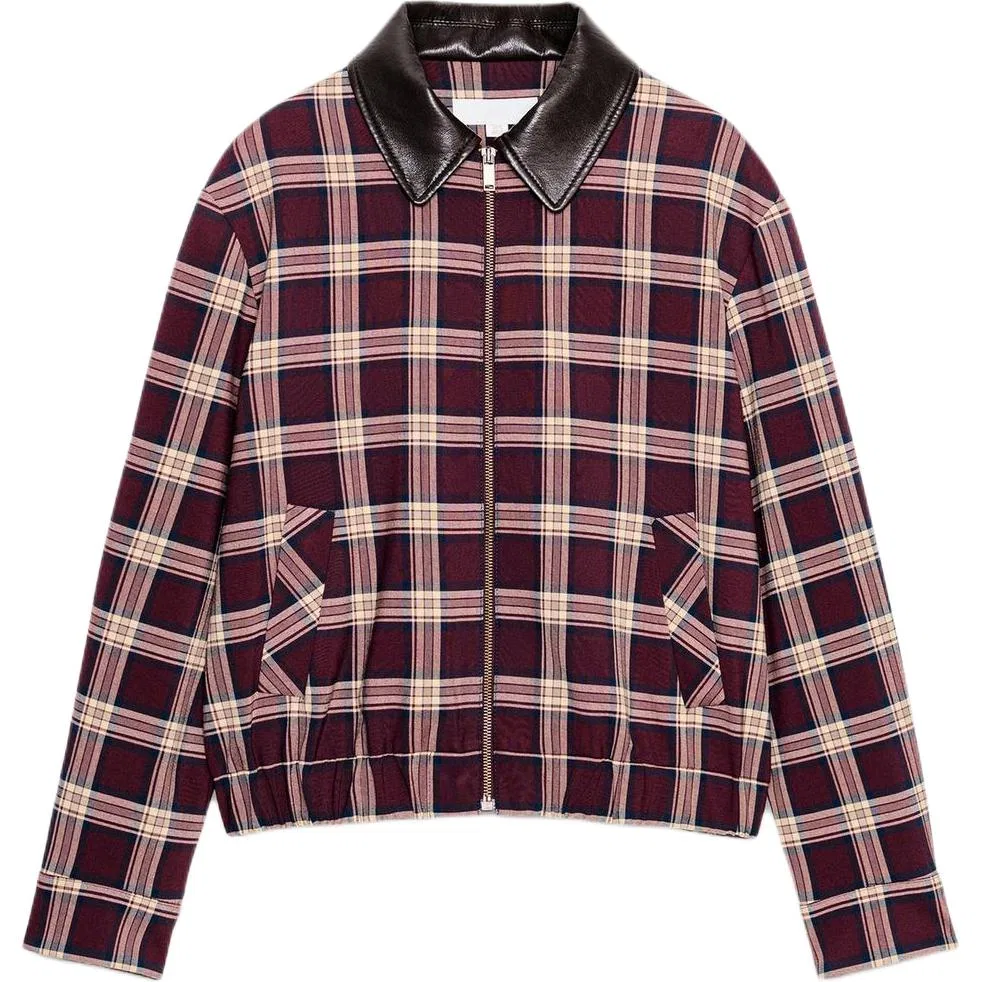 Женский куртка с отложным воротником Dark Red ZARA, Dark Red
