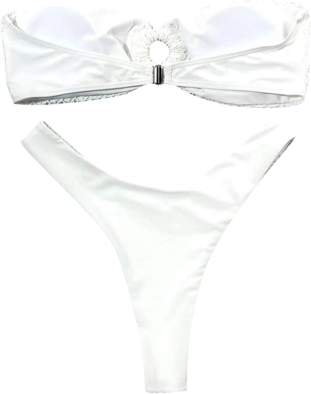 Женский бикини-сет с push-up топом бандо Generic, White — фото 3