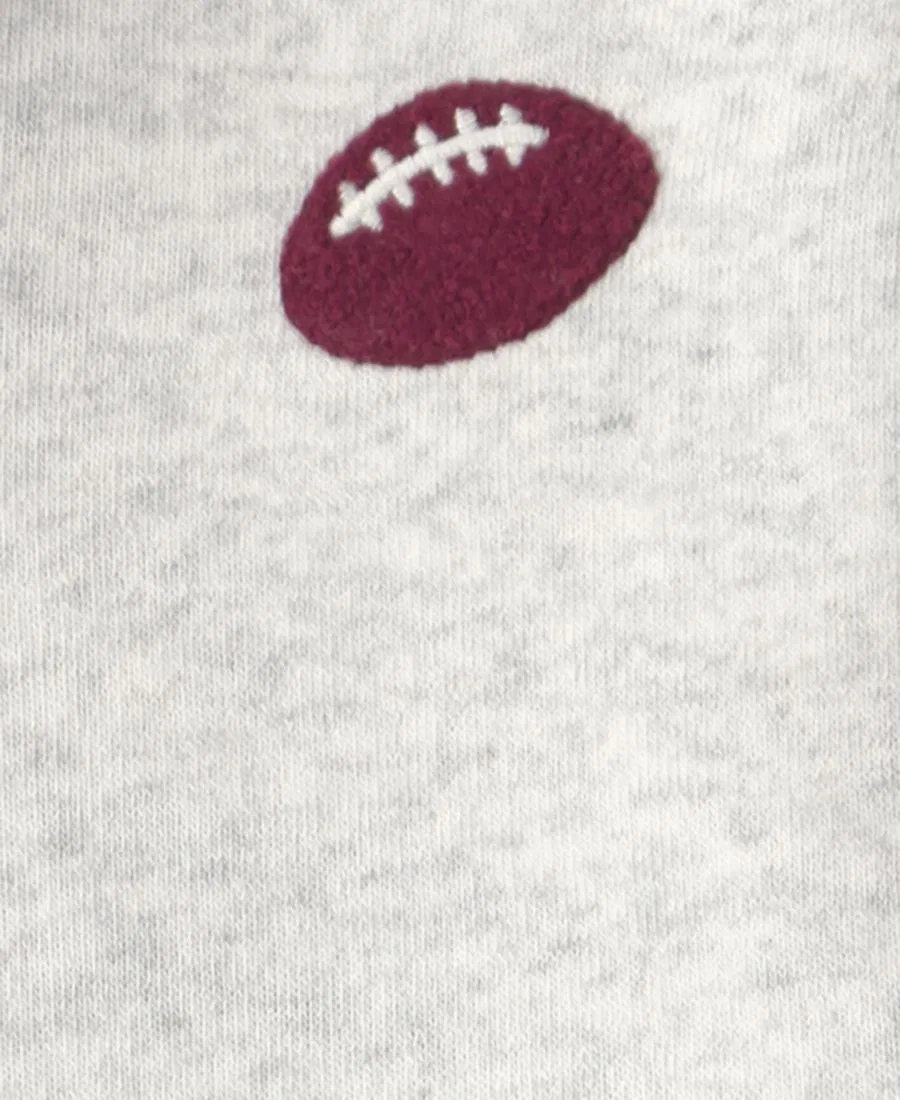 Комплект из свитшота и джоггеров, с принтом, Football Fleece Polo Carter's, Gray/Burgundy — фото 4