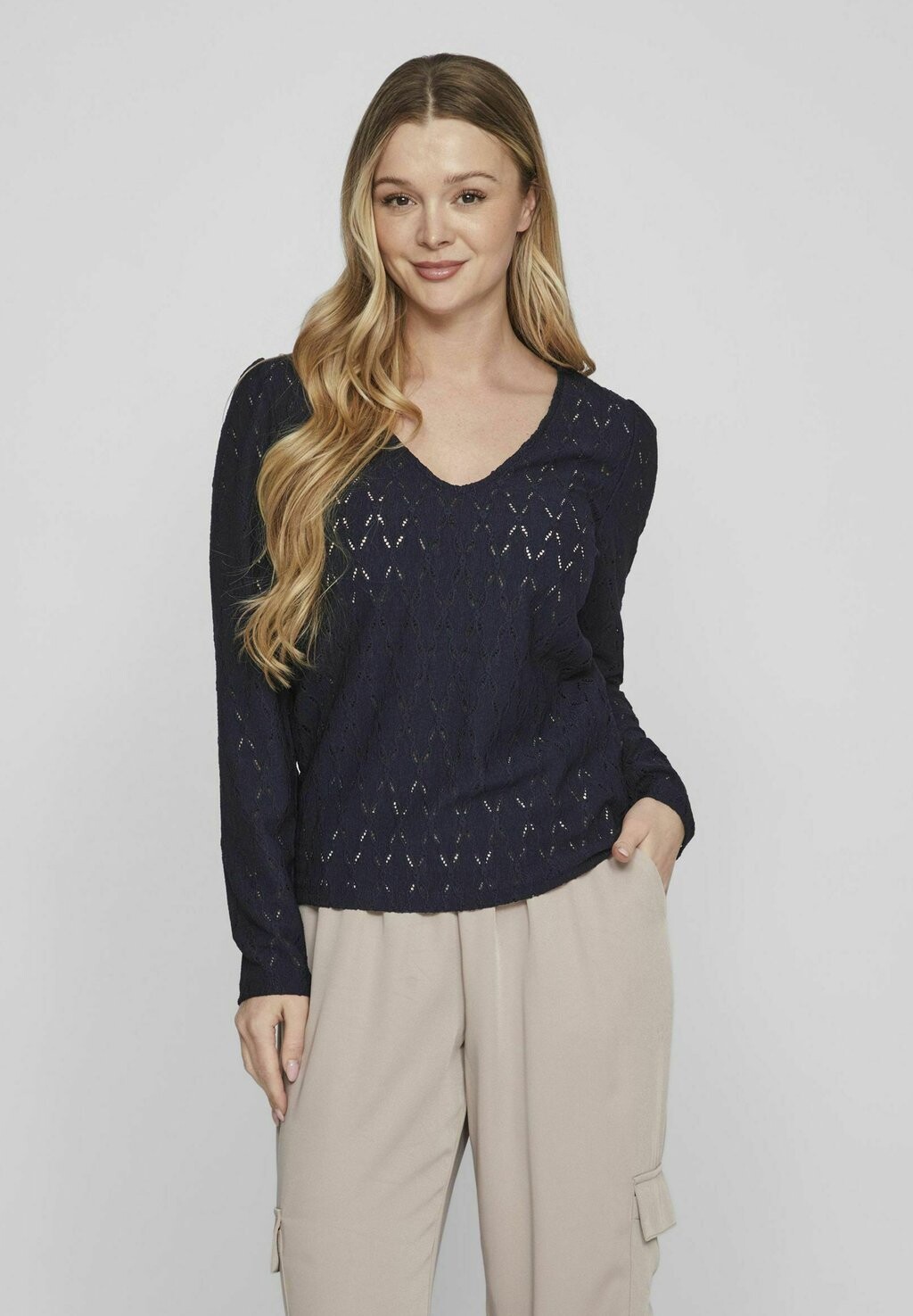 

Блуза VIZUZAN V-NECK VILA, темно-синий