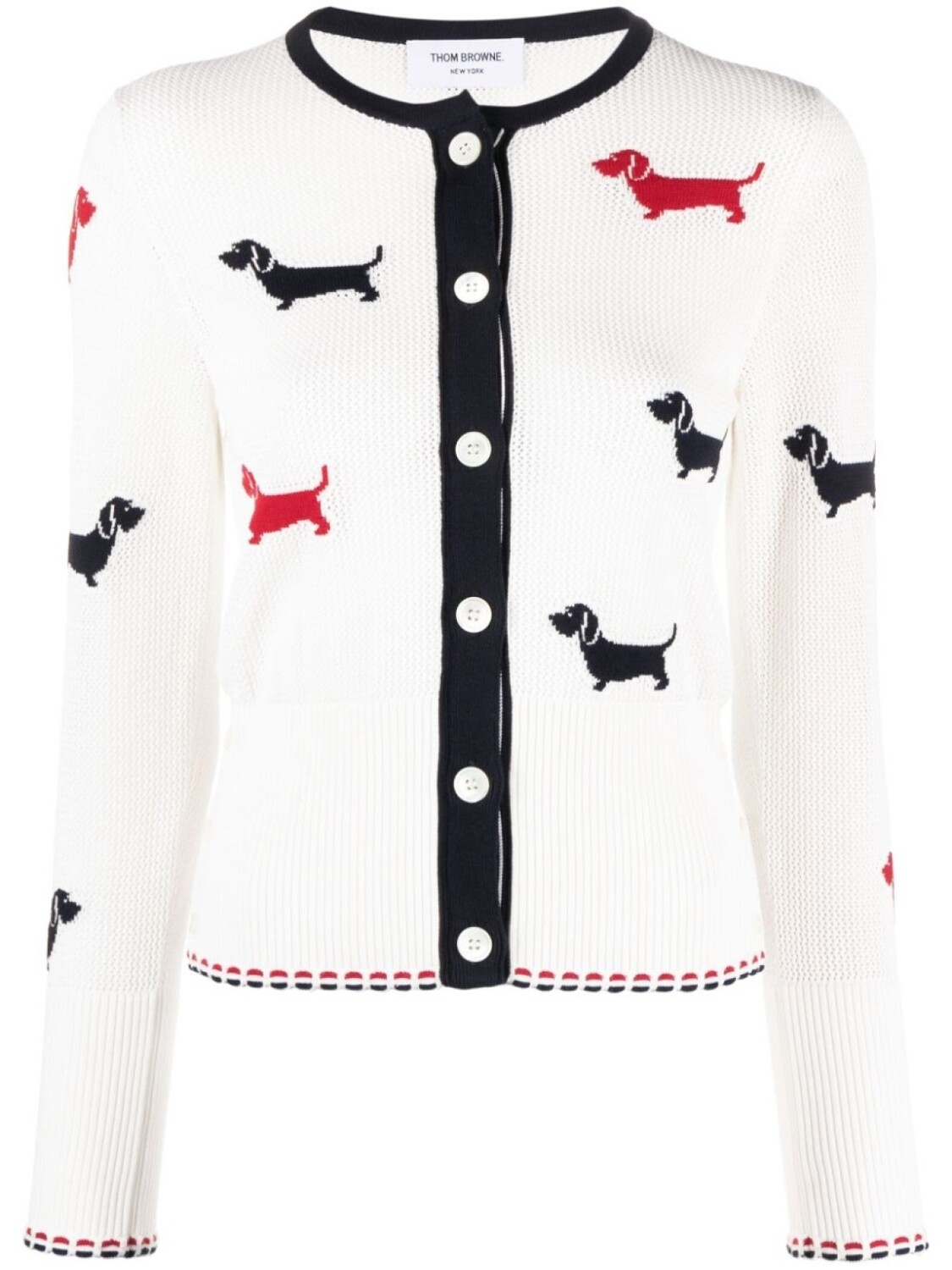 

Thom Browne кардиган Hector вязки интарсия, белый