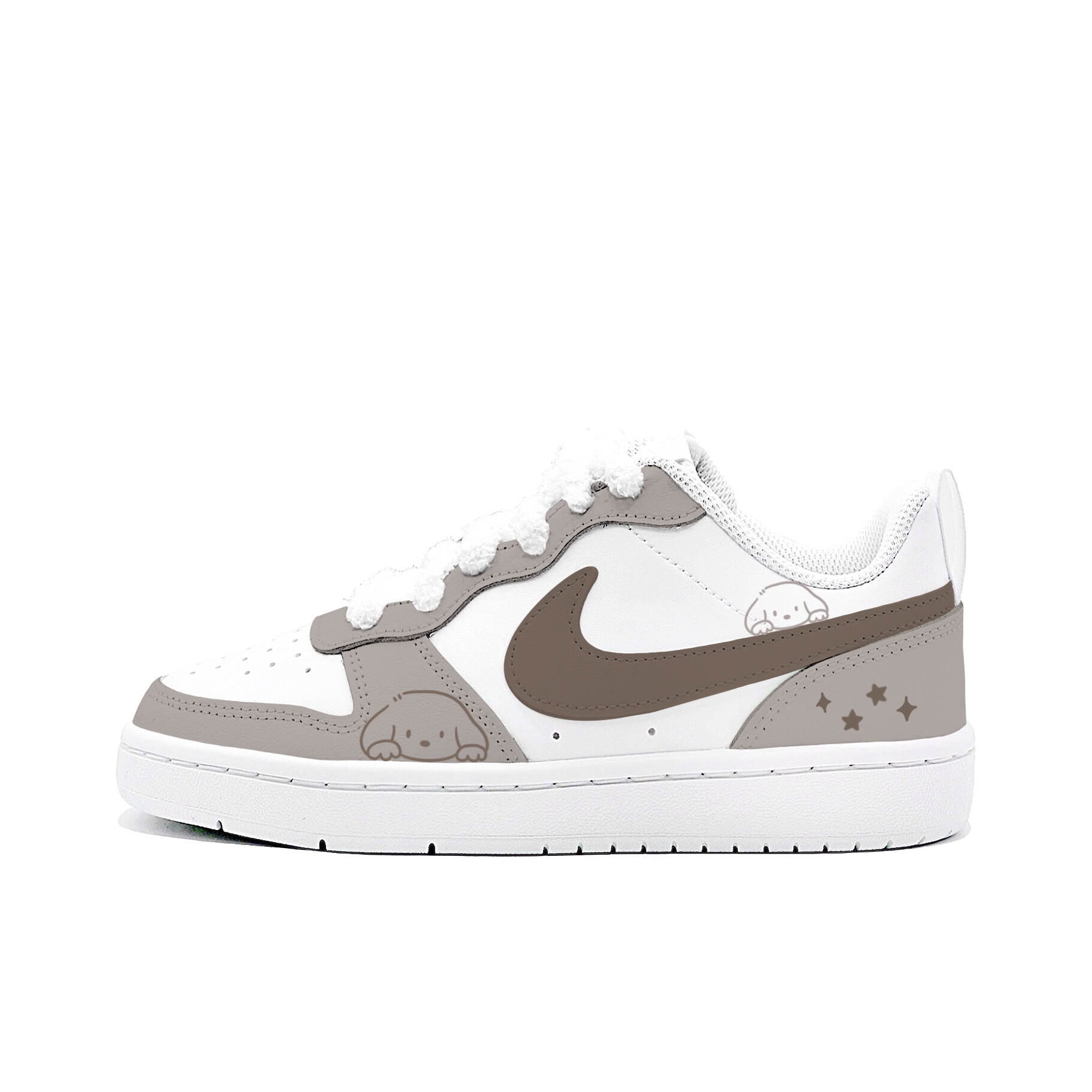 

Nike Кроссовки Court Borough Puppy's Contour Low top Skateboard Shoes Khaki Brown Kids'